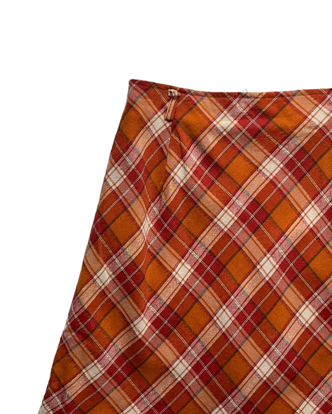 Orange check skirt 상품이미지3