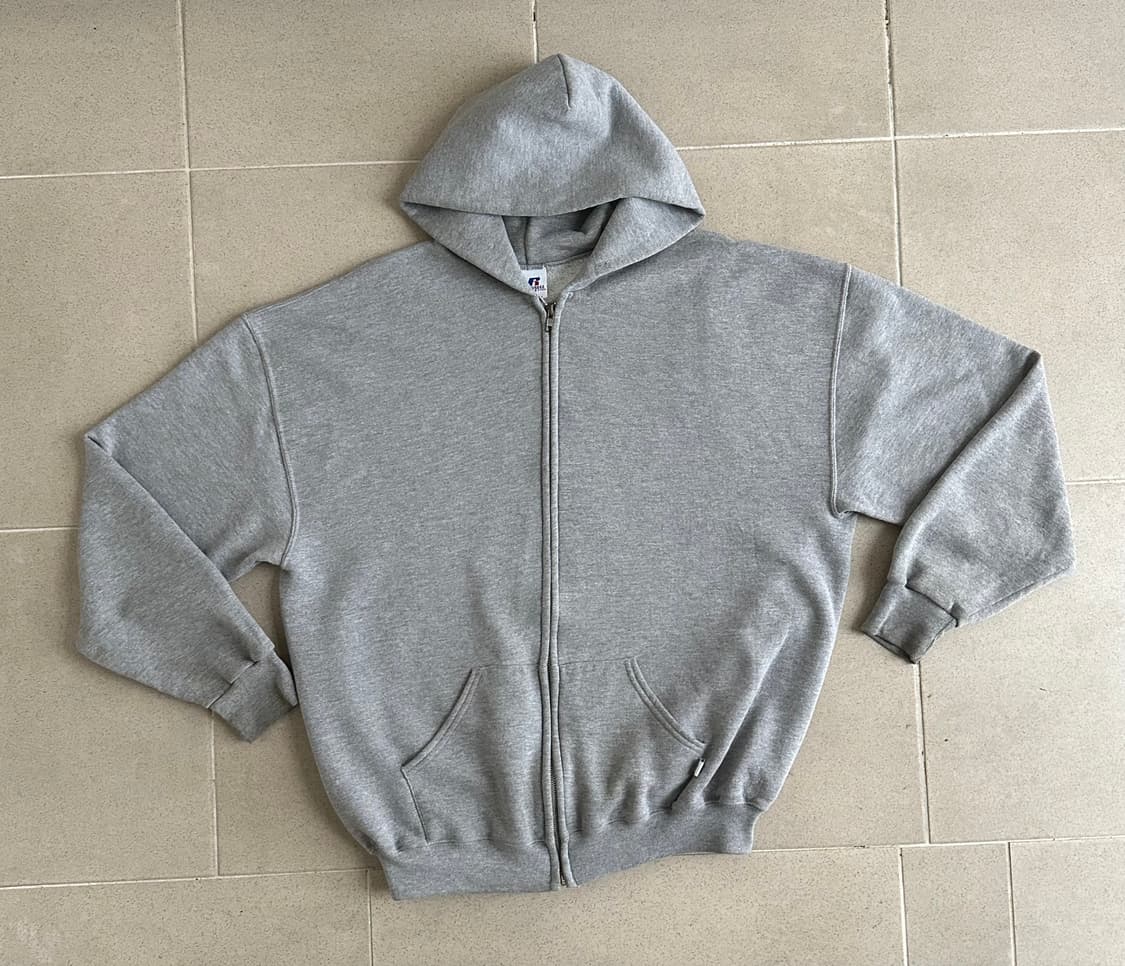 00s 빈티지 러셀 후드집업 그레이 XL 상품이미지1