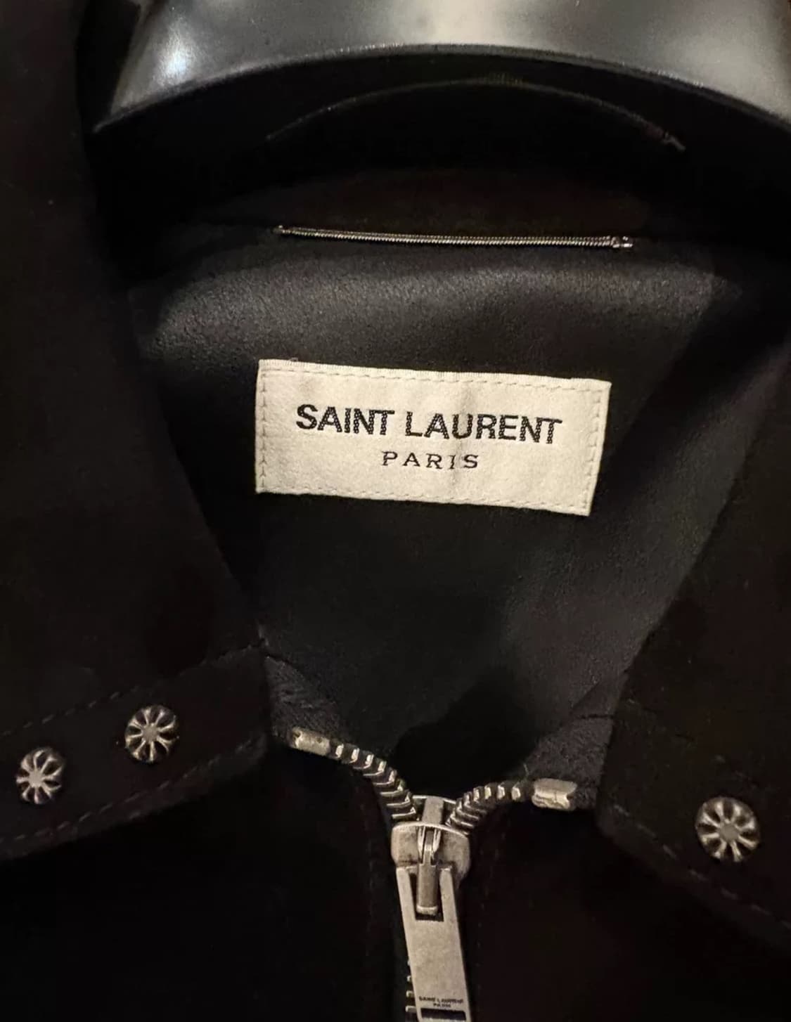 생로랑 20ss 스웨이드 플라워 스터드 자켓 46사이즈 상품이미지3