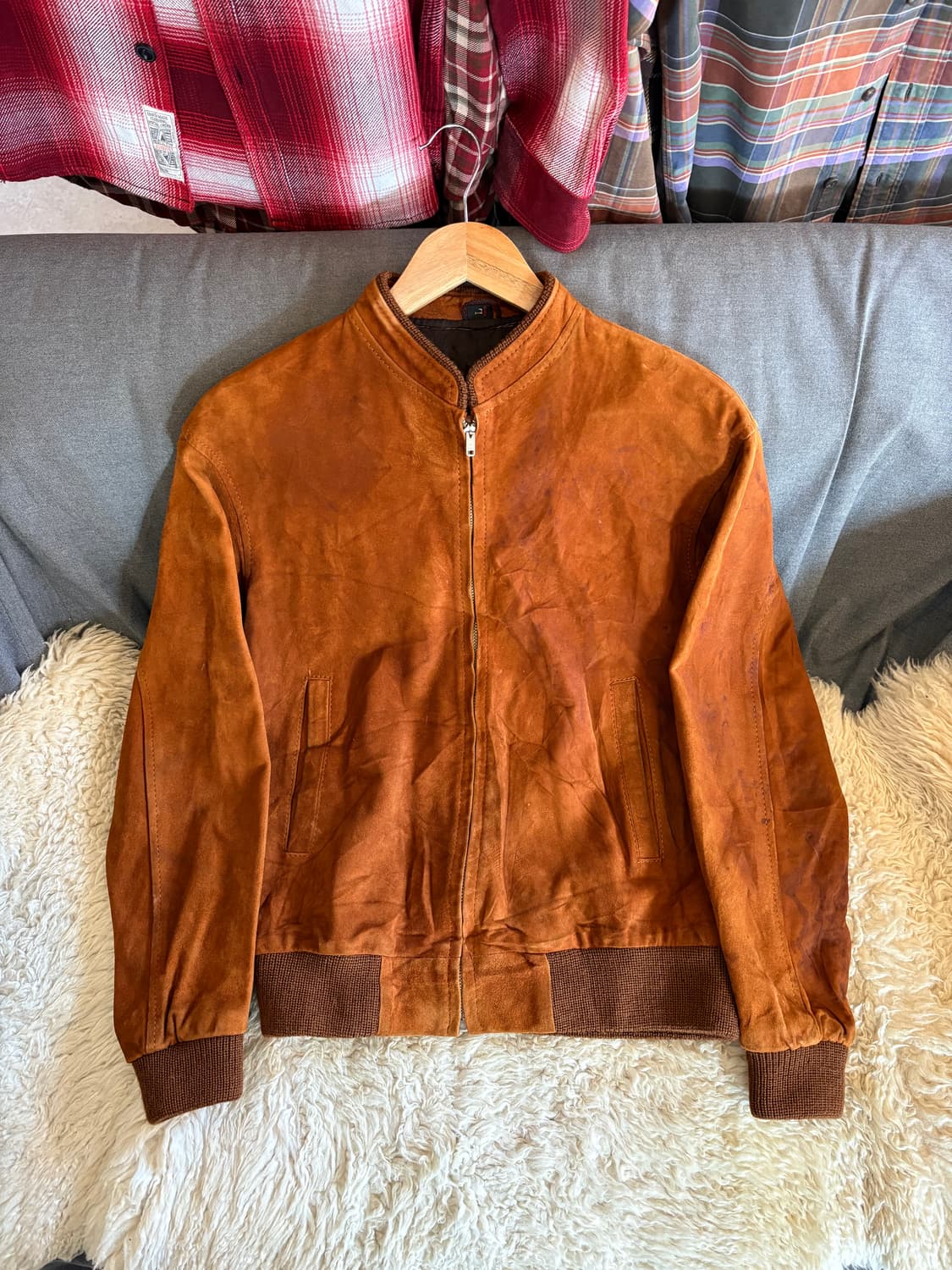 스웨이드 가죽 블루종 자켓 상품이미지1