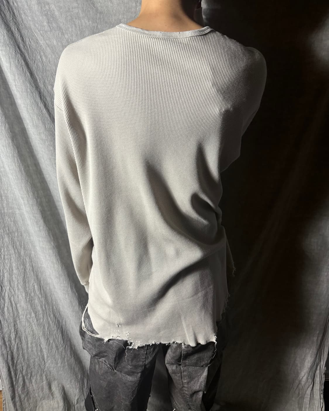 ANCELLM Distressed Waffle Knit  상품이미지2