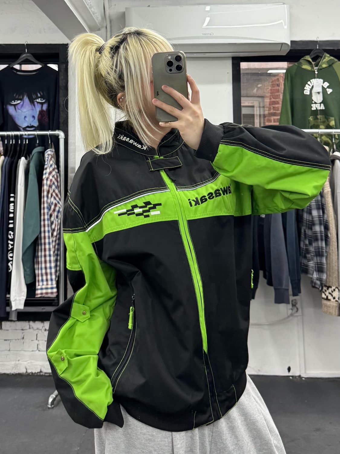 가와사키 레이싱 바이커 자켓 상품이미지3