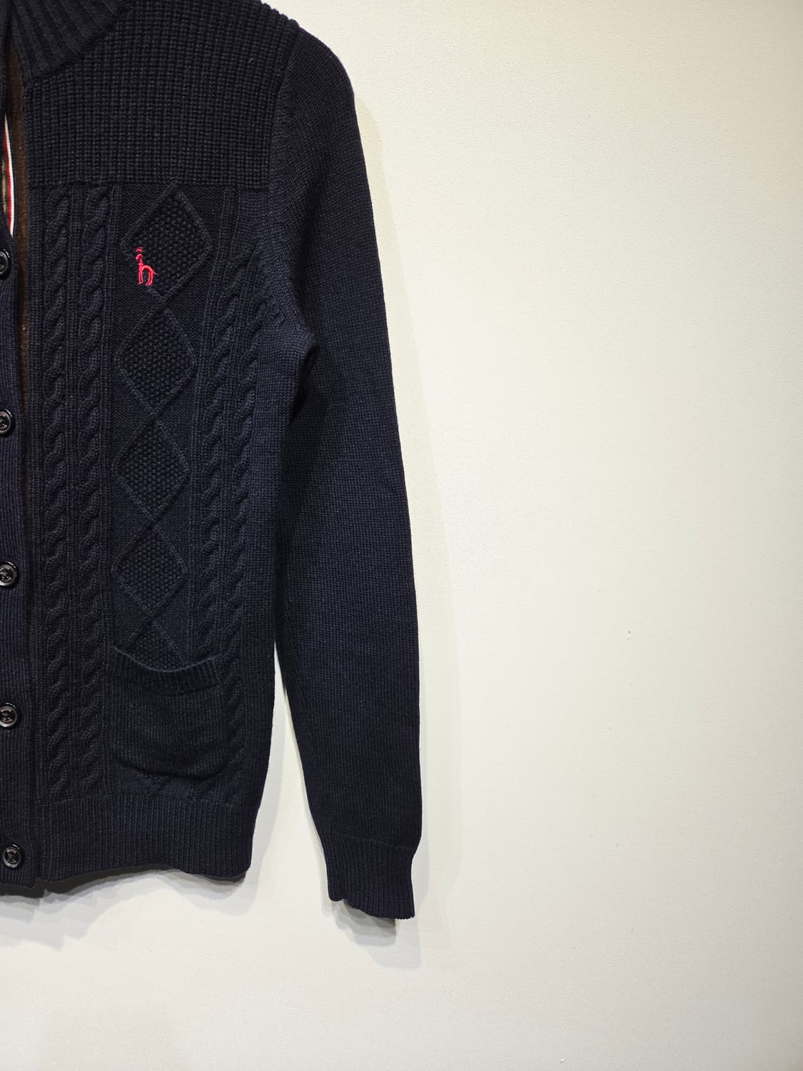 HAZZYS 헤지스 울 100% 케이블 니트 가디건 상품이미지5