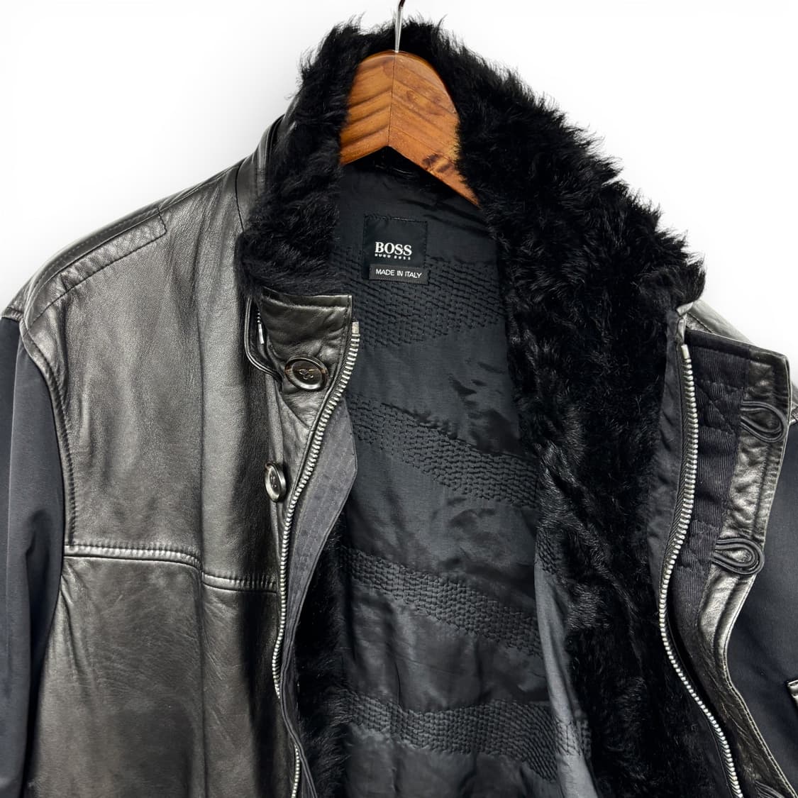 00's 휴고 보스 레더 봄버 자켓 상품이미지6