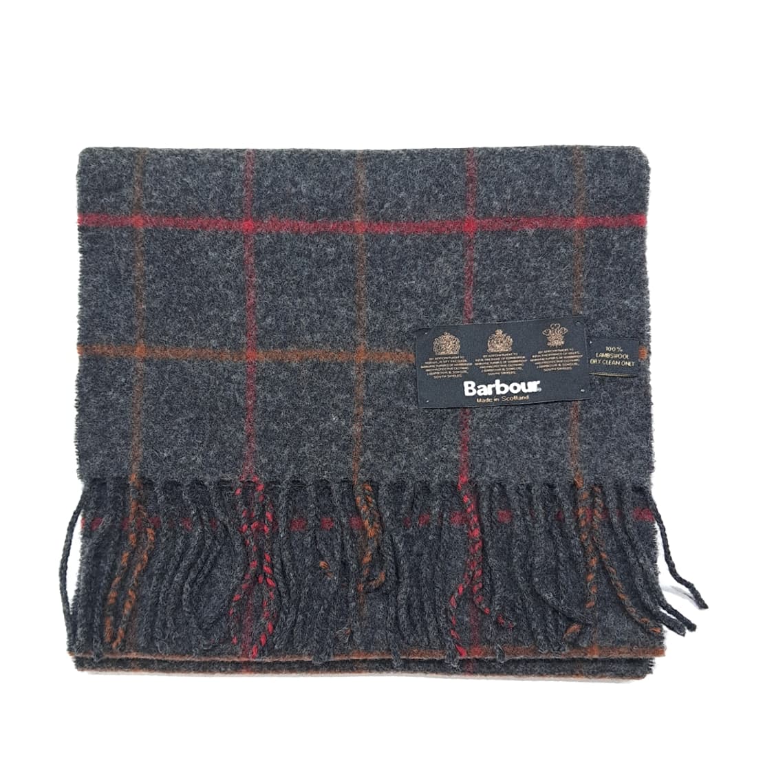 MX531 바버 90s 스코틀랜드판 램스울 윈도우페인 차콜 머플러 목도 상품이미지6