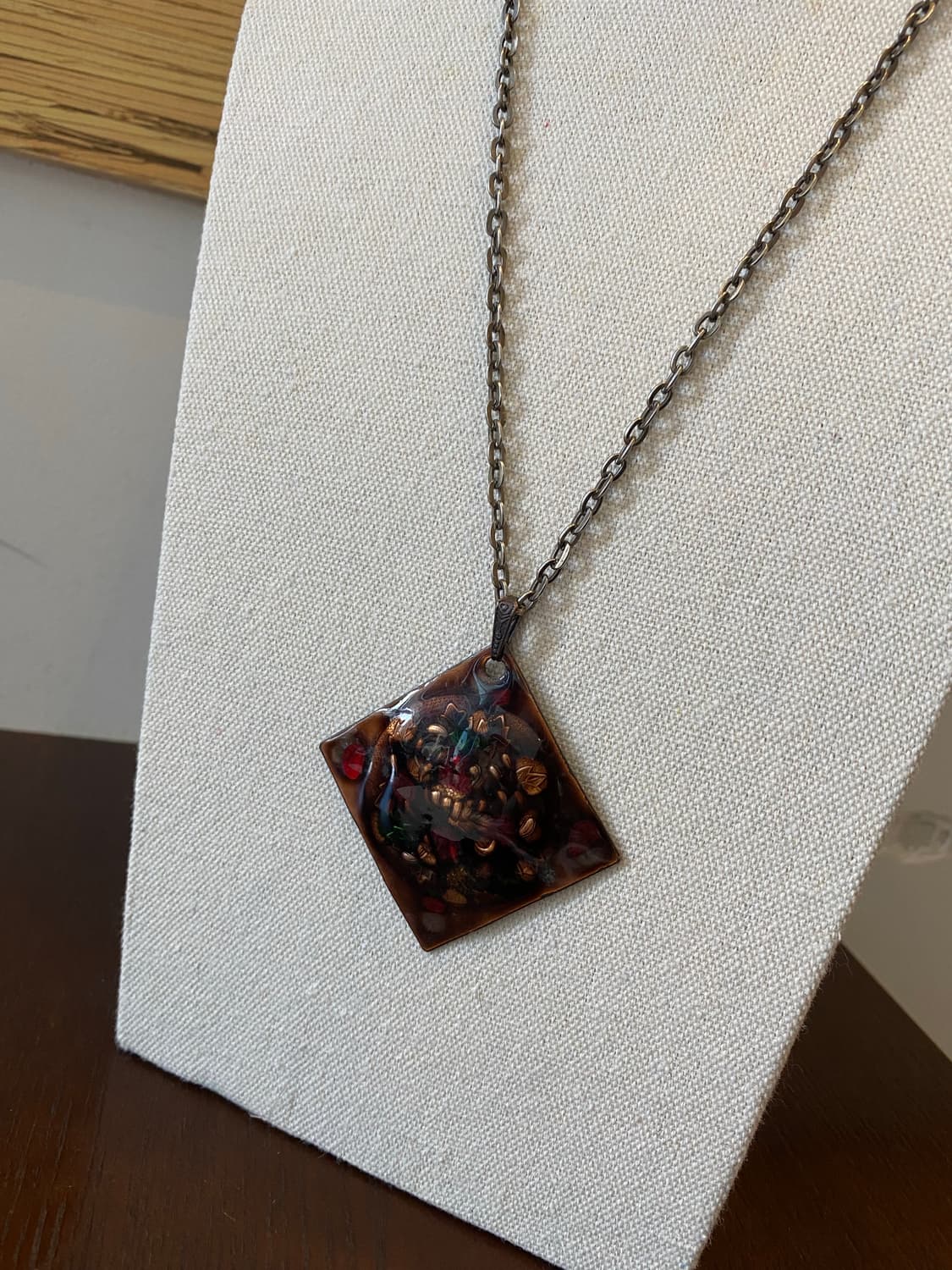 빈티지 브론즈 사각 목걸이 상품이미지3