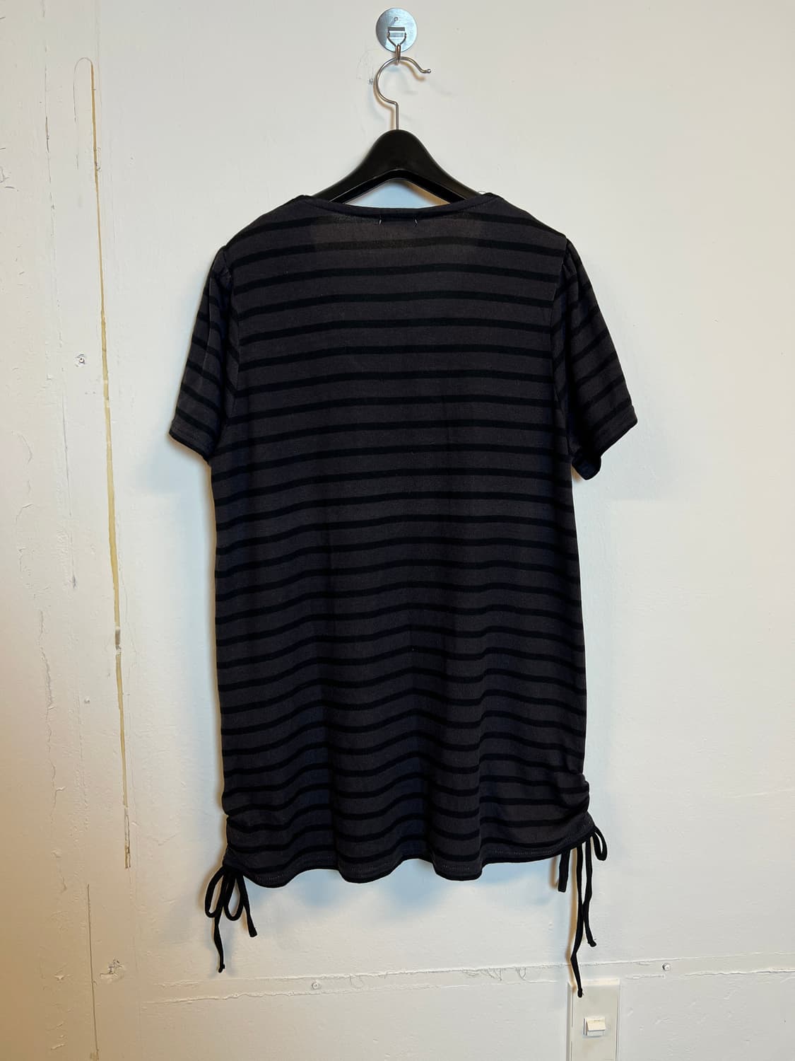 T079 JPN 모리/러블리/펑크/Y2K 퍼플 스트라이프 롱슬리브 LL 상품이미지2