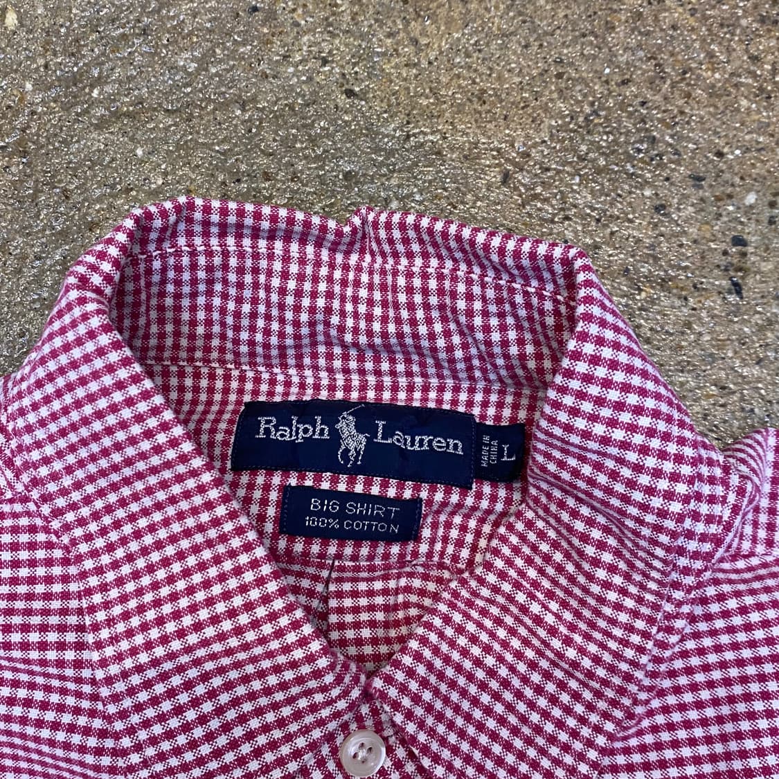 미국 빈티지 폴로 랄프로렌 레드 체크 셔츠 남방 상품이미지7