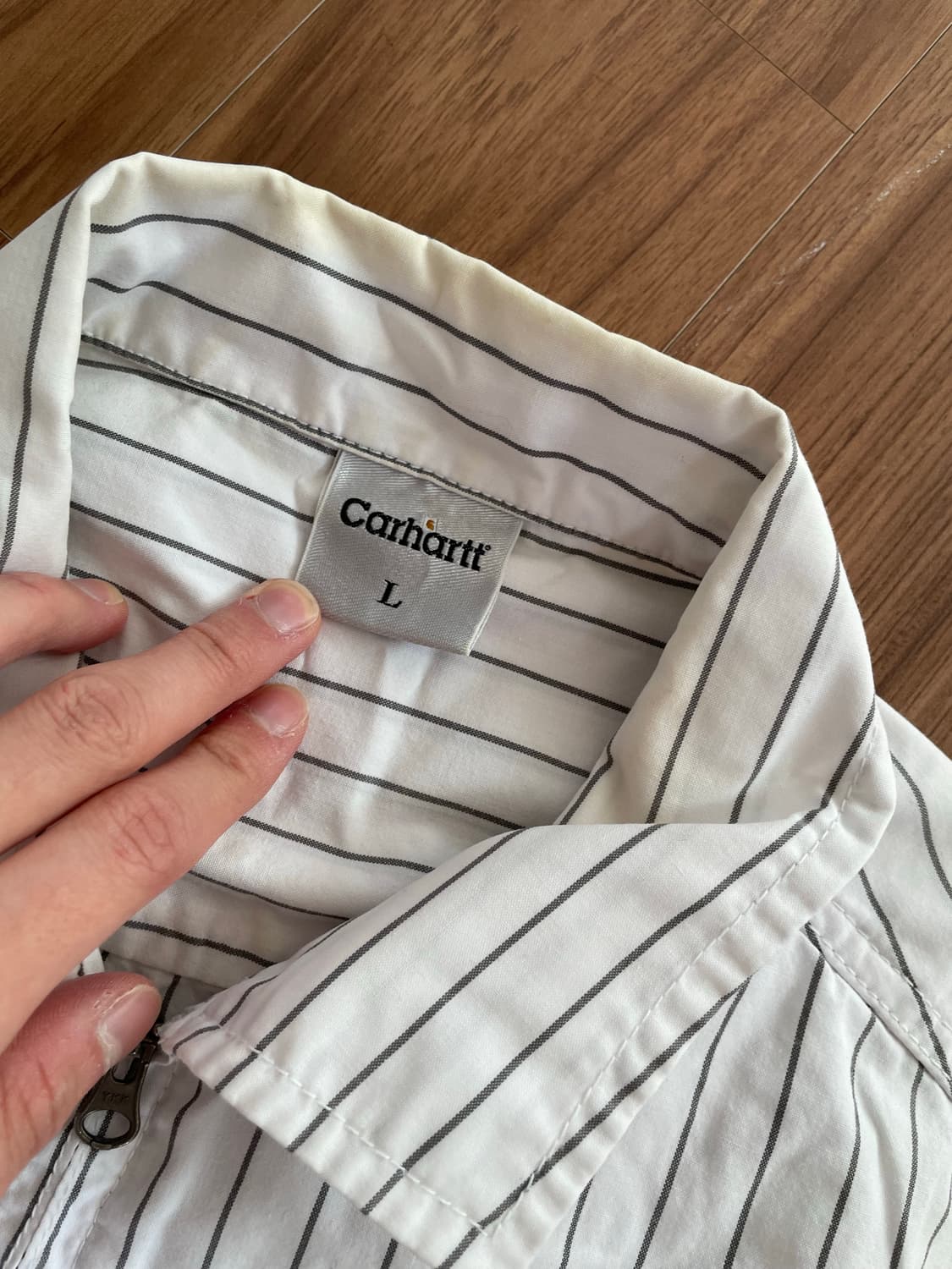 칼하트 스트라이프 워크 집업 셔츠 상품이미지3