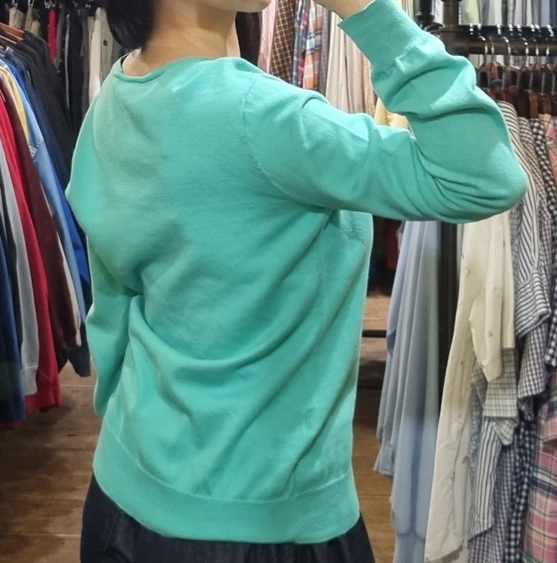 [Hi] 폴로 브이넥 니트 민트 상품이미지5