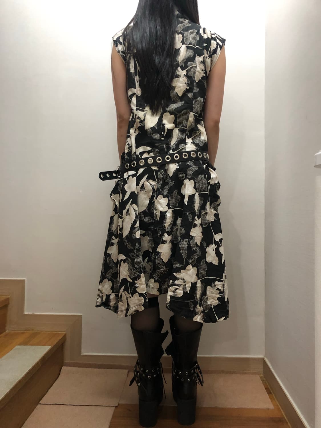 빈티지 블랙 오리엔탈 플라워 원피스 상품이미지10