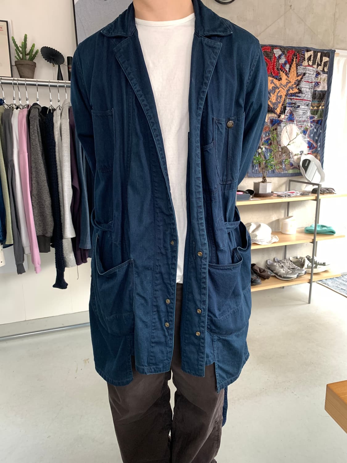 Kapital 캐피탈 인디고 벨티드 워크 코트 상품이미지4