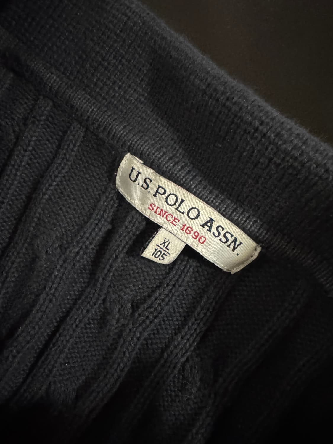 us폴로 꽈배기 케이블 니트 XL 네이비 상품이미지3