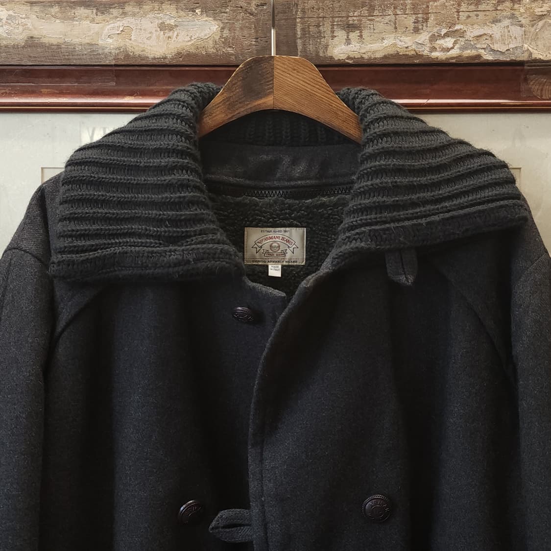 90s 아르마니 코트 밀리터리 코트 오버코트 빈티지 헤비울 코트 52 상품이미지4