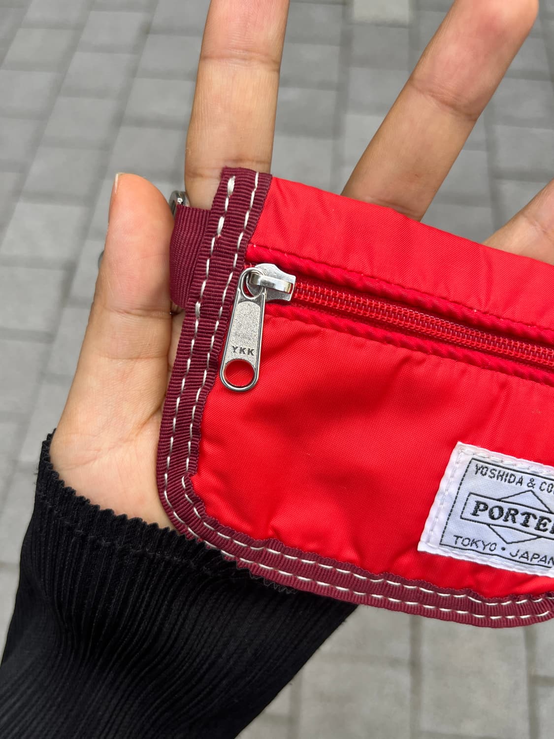 Porter 포터 스티치 지갑 레드 상품이미지5