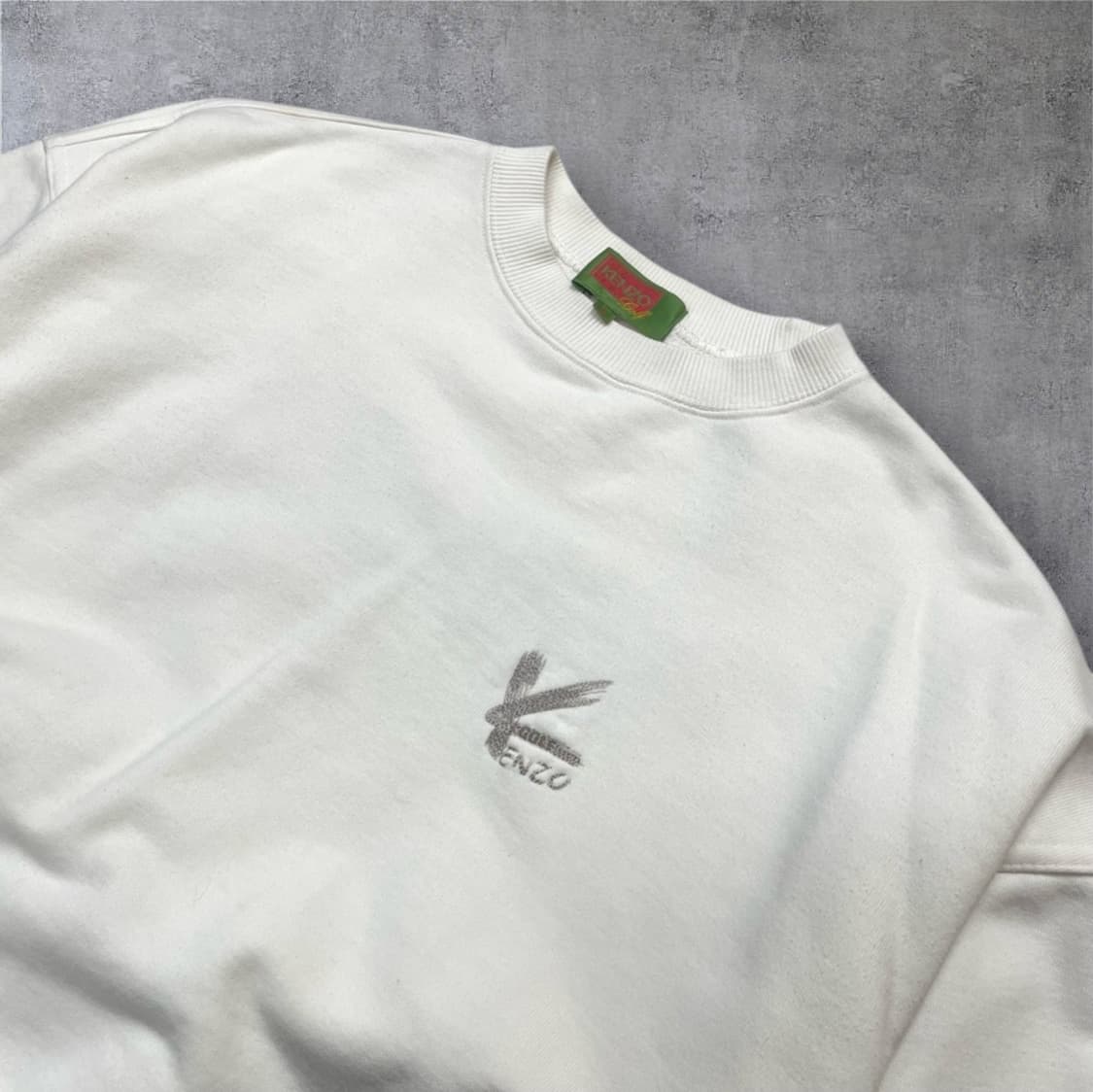 겐조 골프 Kenzo 크림 빈티지 빅로고 자수 맨투맨 3 상품이미지3