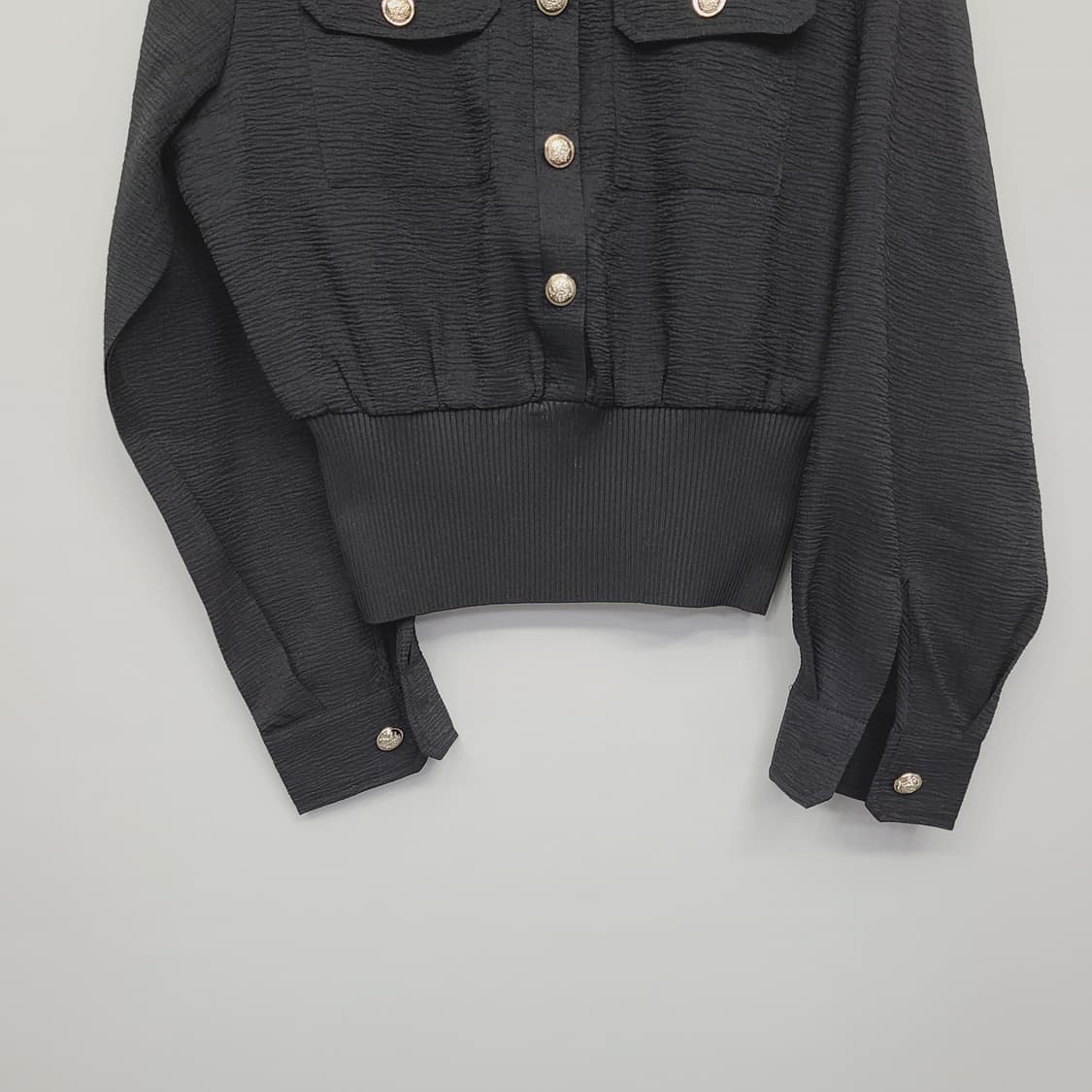 다바걸 금장 버튼 요루 셔링 자켓 블라우스 (M) 상품이미지3