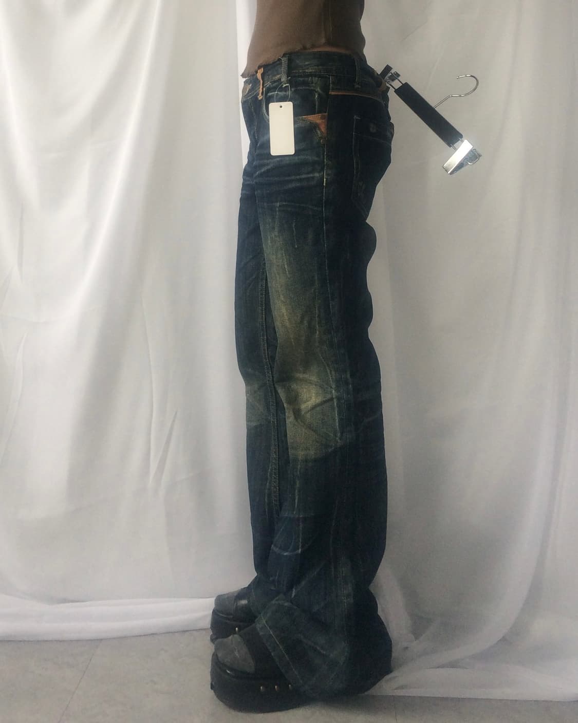 Back pocket button point washing denim p 상품이미지8