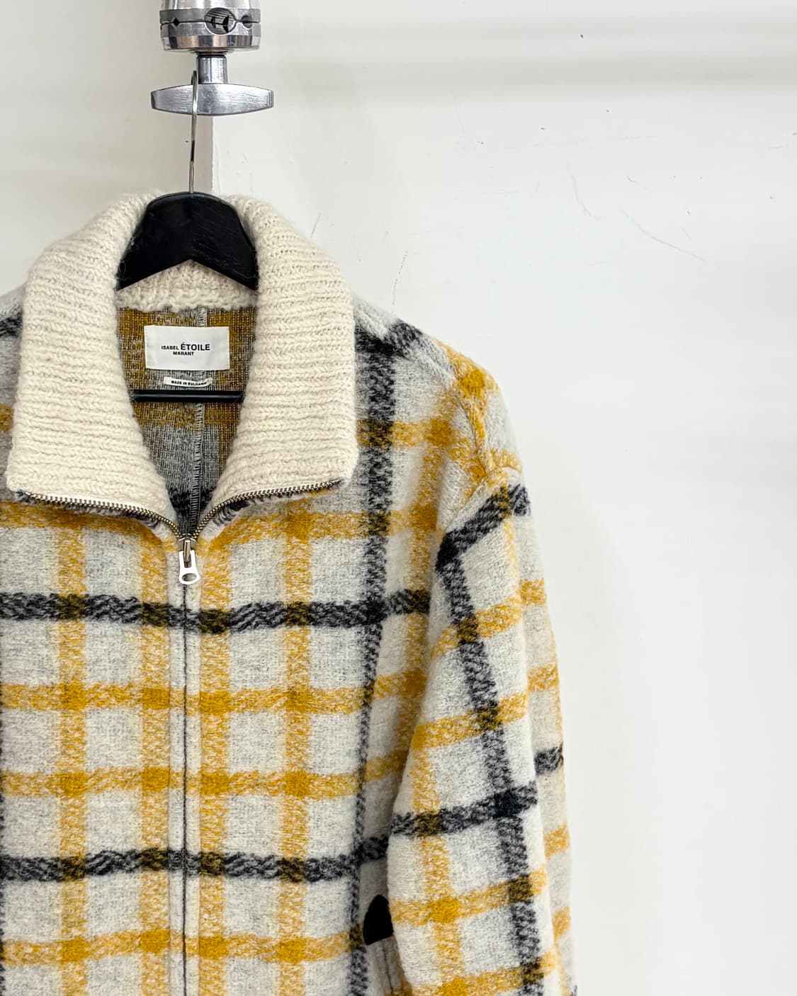 이자벨 마랑 베이지 체크 투웨이 집 울 자켓 상품이미지4