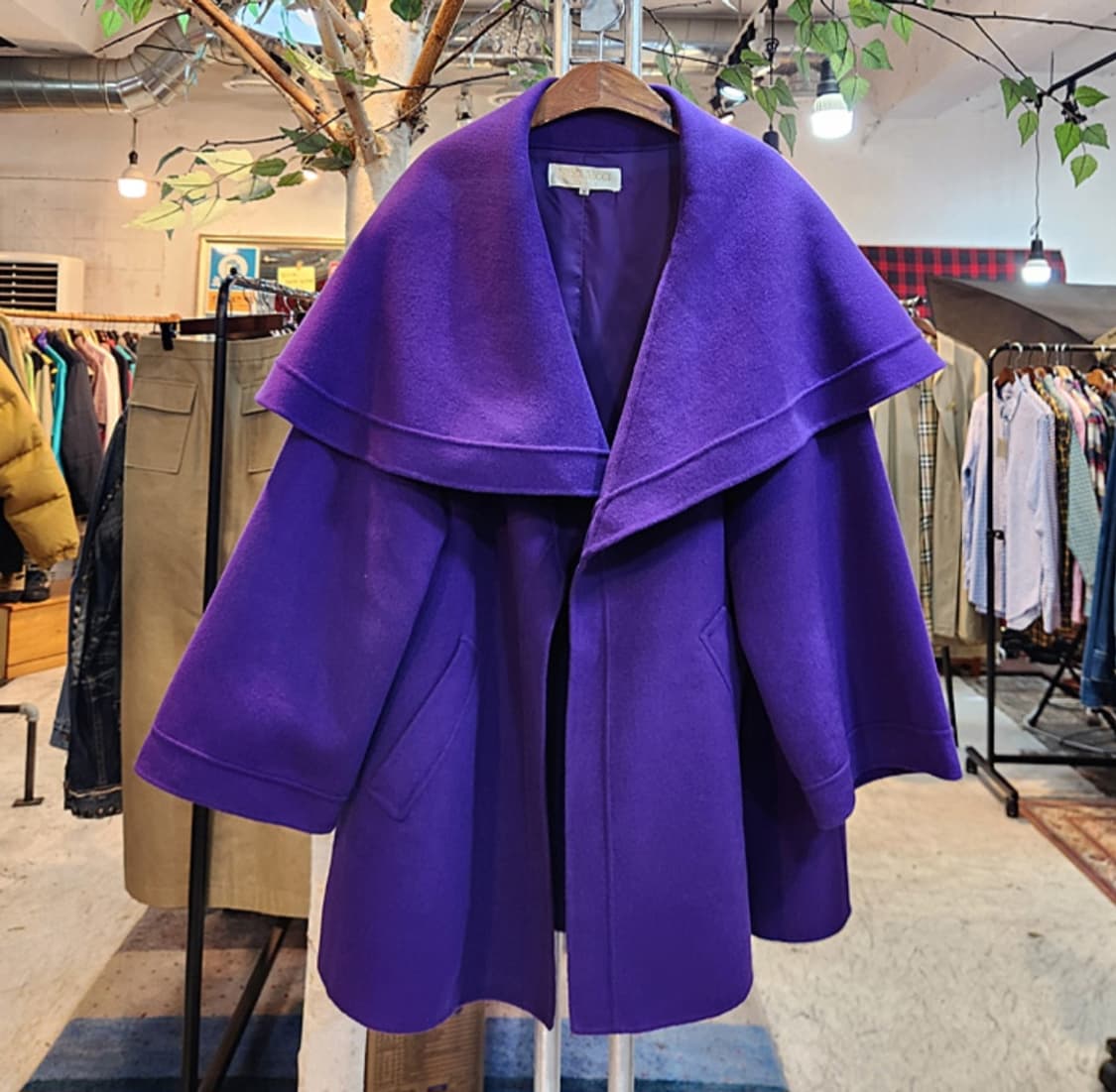 NINA RICCI 니나리치 바이올렛 울 빅 카라 오버핏 코트 상품이미지4