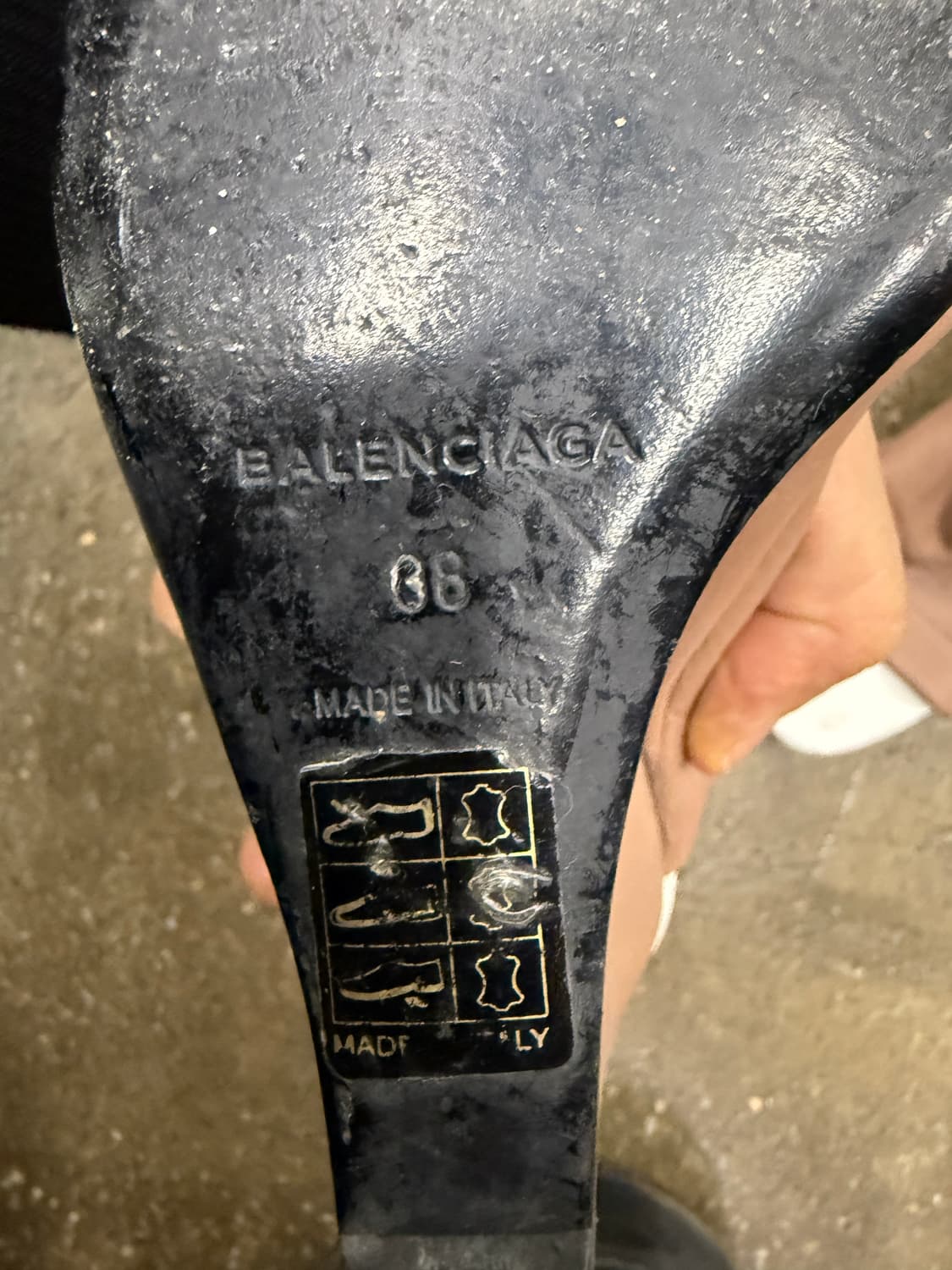 발렌시아가 정품 오픈토 힐 가죽 샌들 36사이즈 상품이미지4