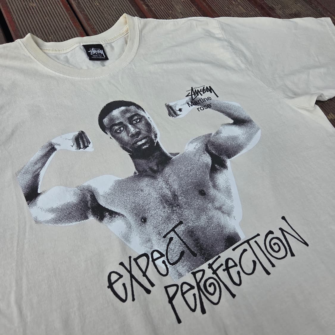 스투시 x 마틴 로즈 스탠드 펌 피그먼트 다이드 티셔츠 내츄럴 상품이미지5