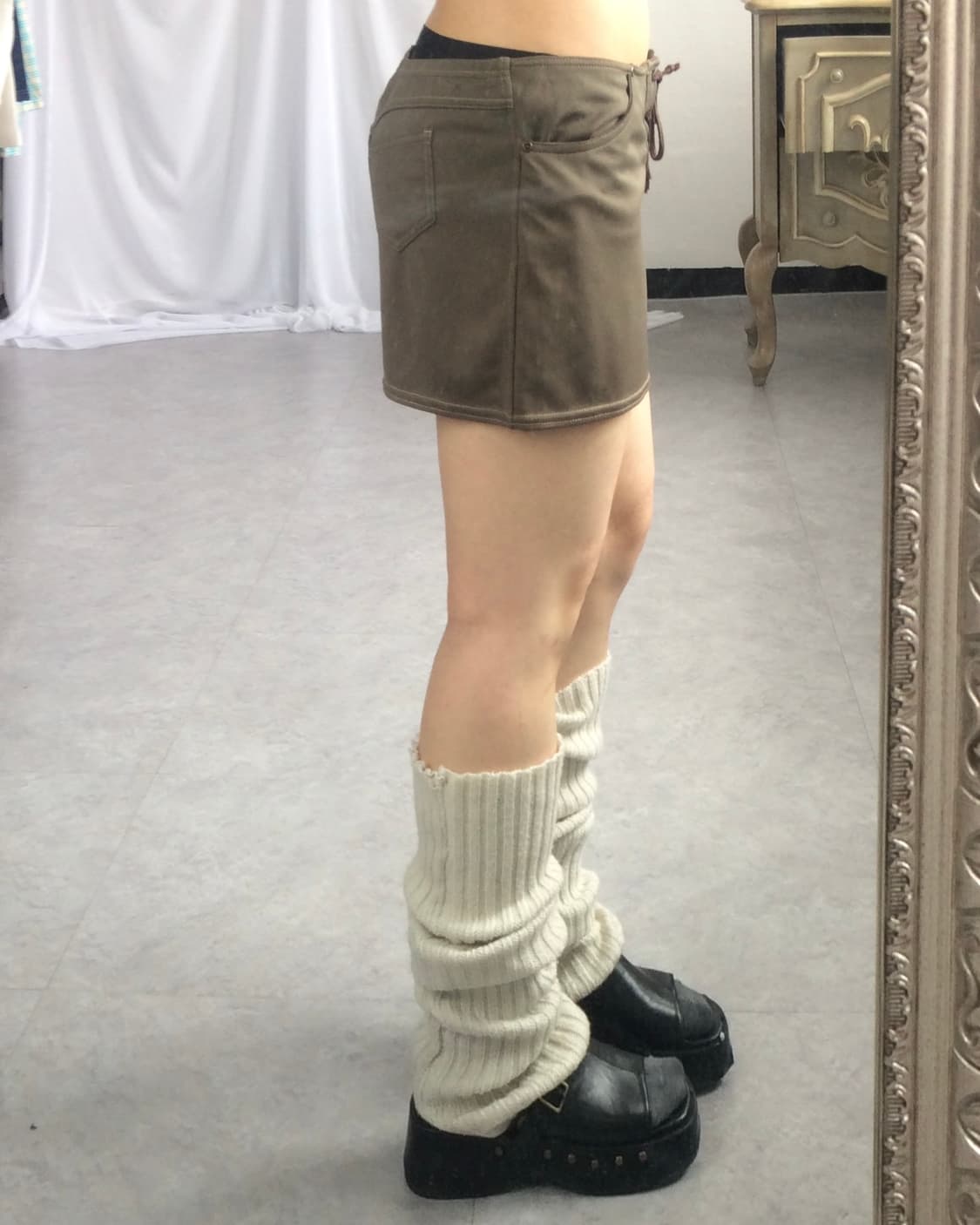 Lace up point short 상품이미지6