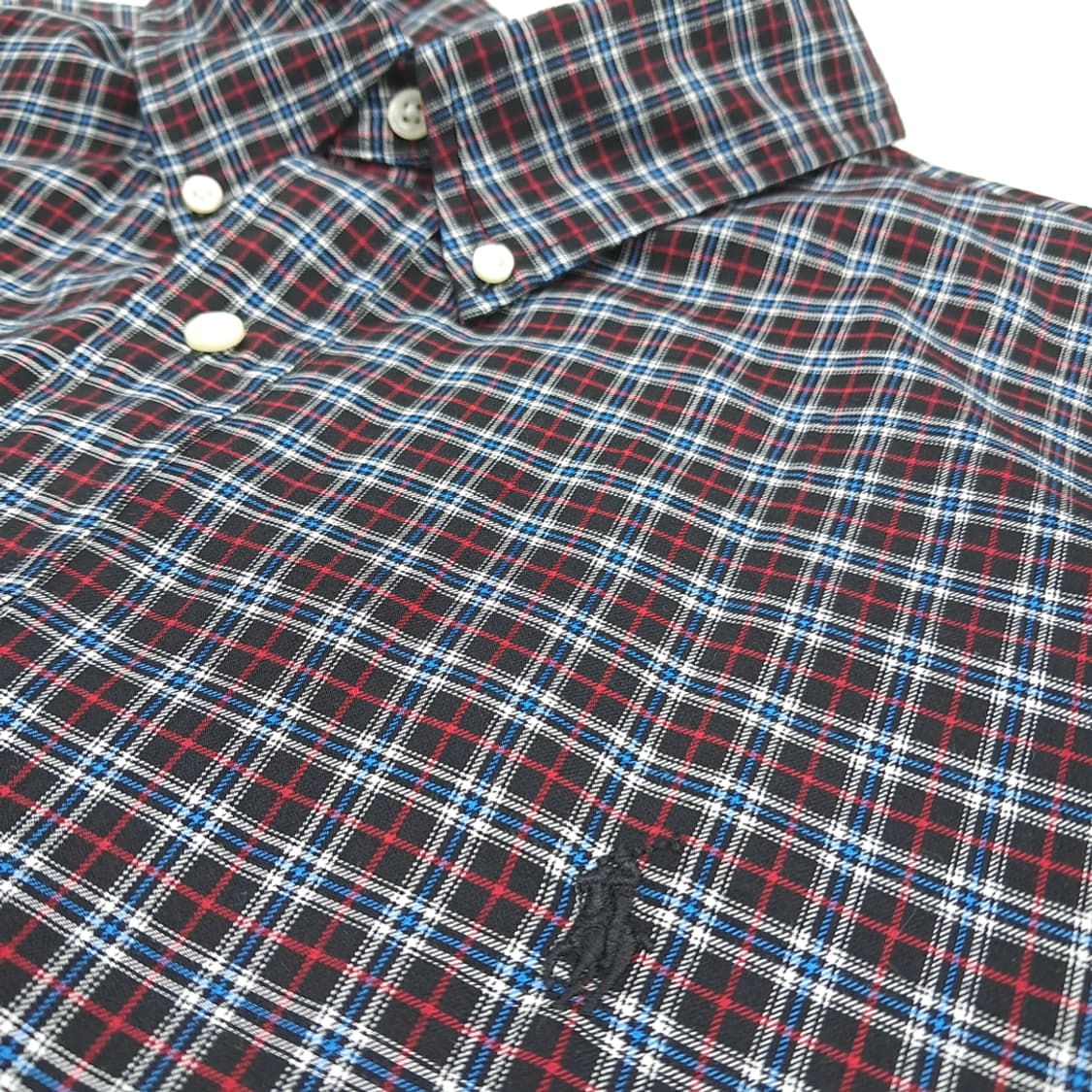 Co871 2XL 폴로 랄프로렌 블랙 스몰타탄체크 긴팔 셔츠 남방 상품이미지5