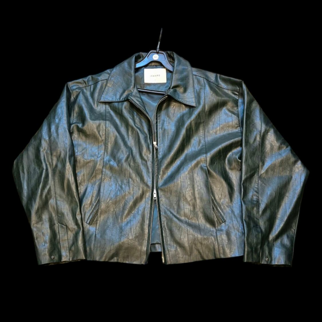 FREE 청록색 오버핏 레더자켓  상품이미지1