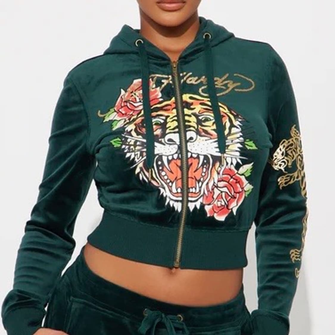 [새제품] 에드 하디 벨벳 벨루아 후드집업 상품이미지1