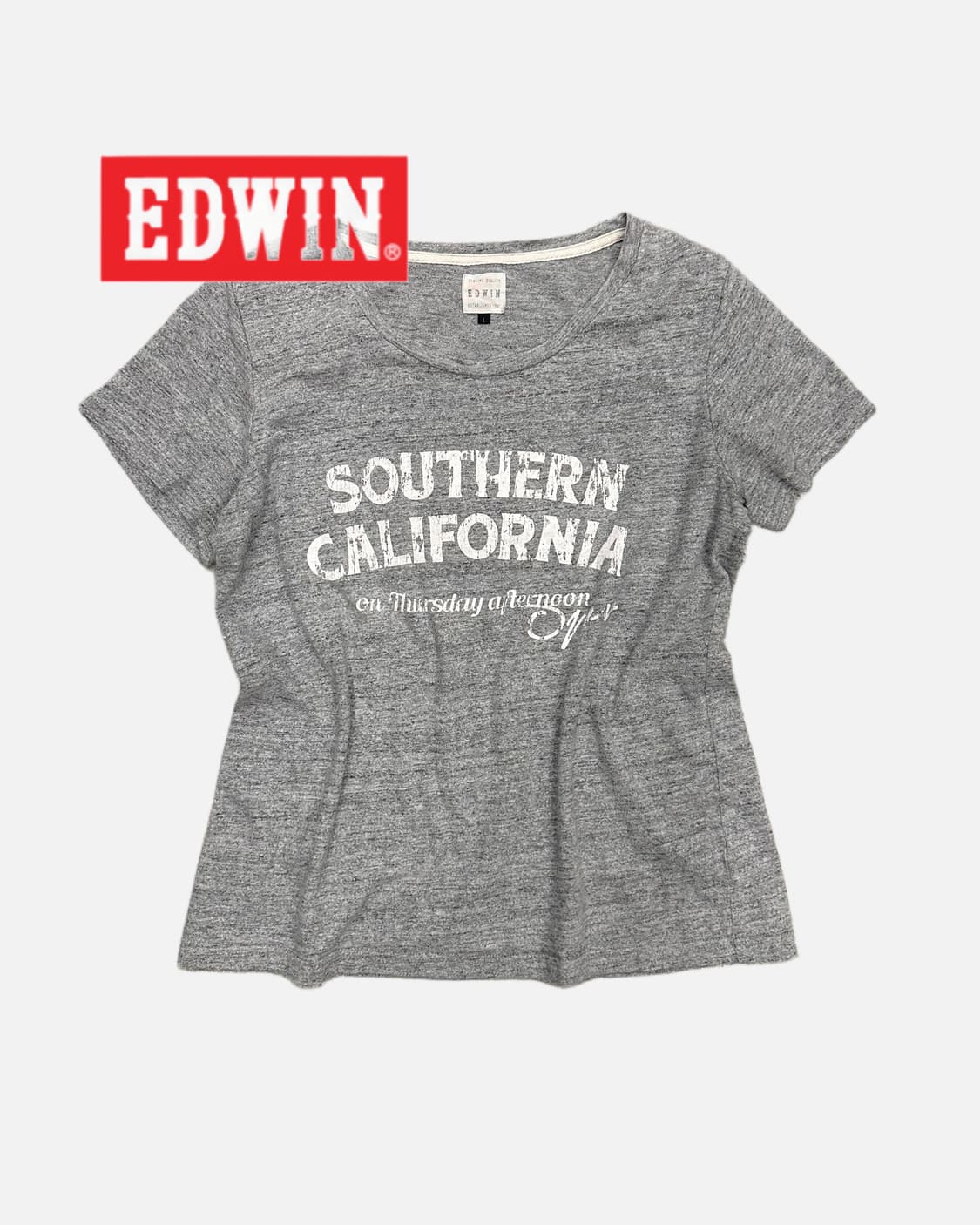 EDWIN melange grey printing t-shirt 상품이미지1