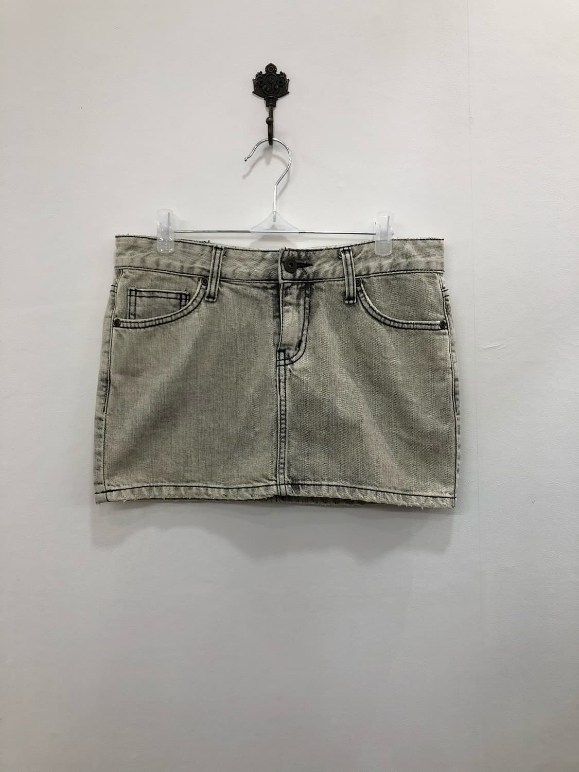 grey washed denim mini skirt 상품이미지1