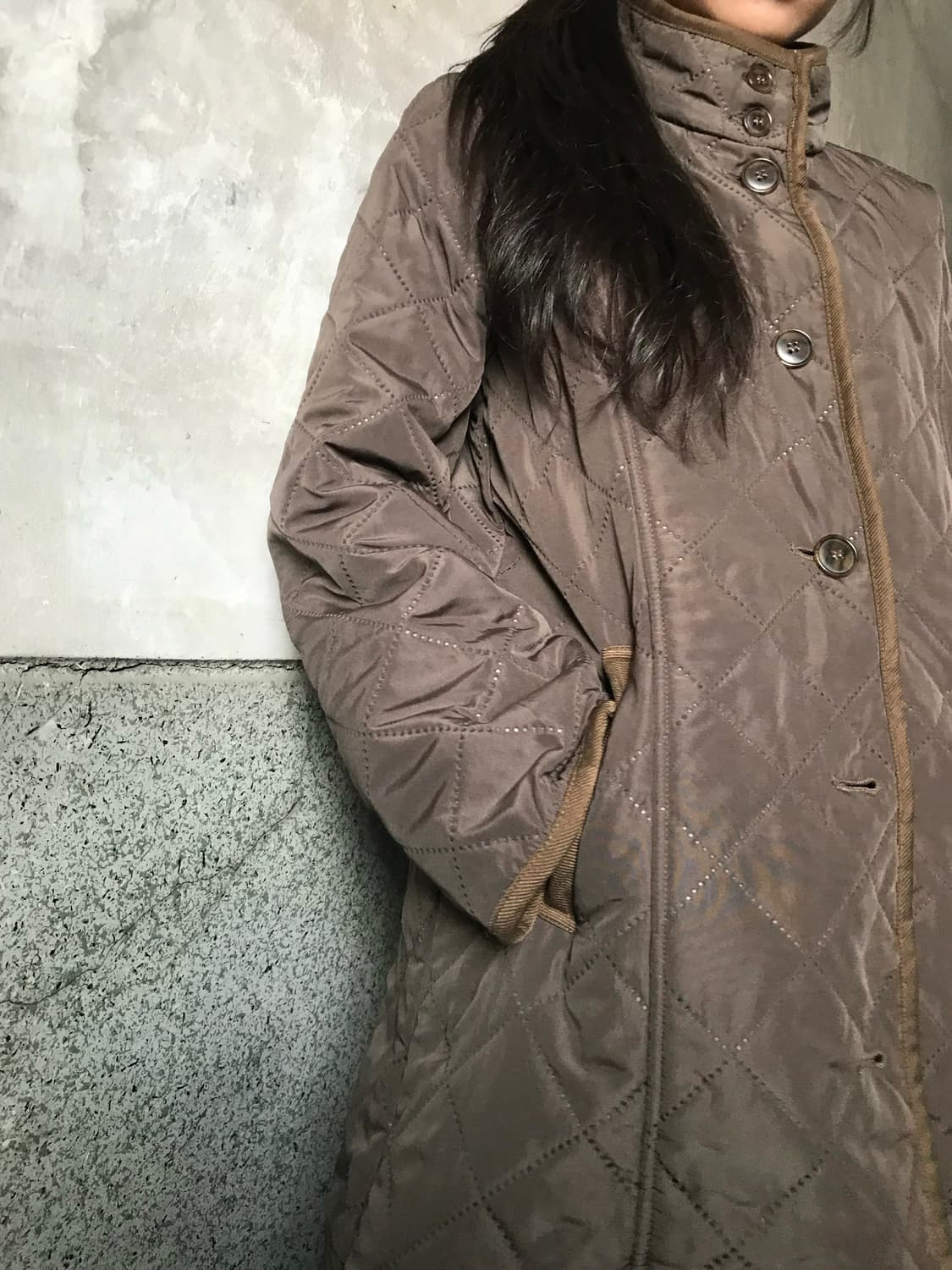 다이아몬드 스티치 패딩 코트 상품이미지2