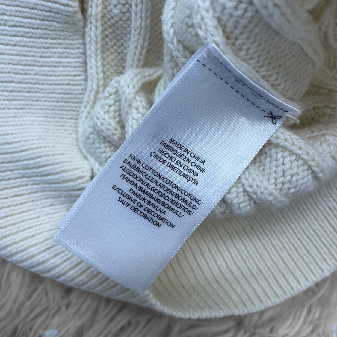 폴로 랄프로렌 포니 로고 케이블 니트 가디건 아이보리 상품이미지5