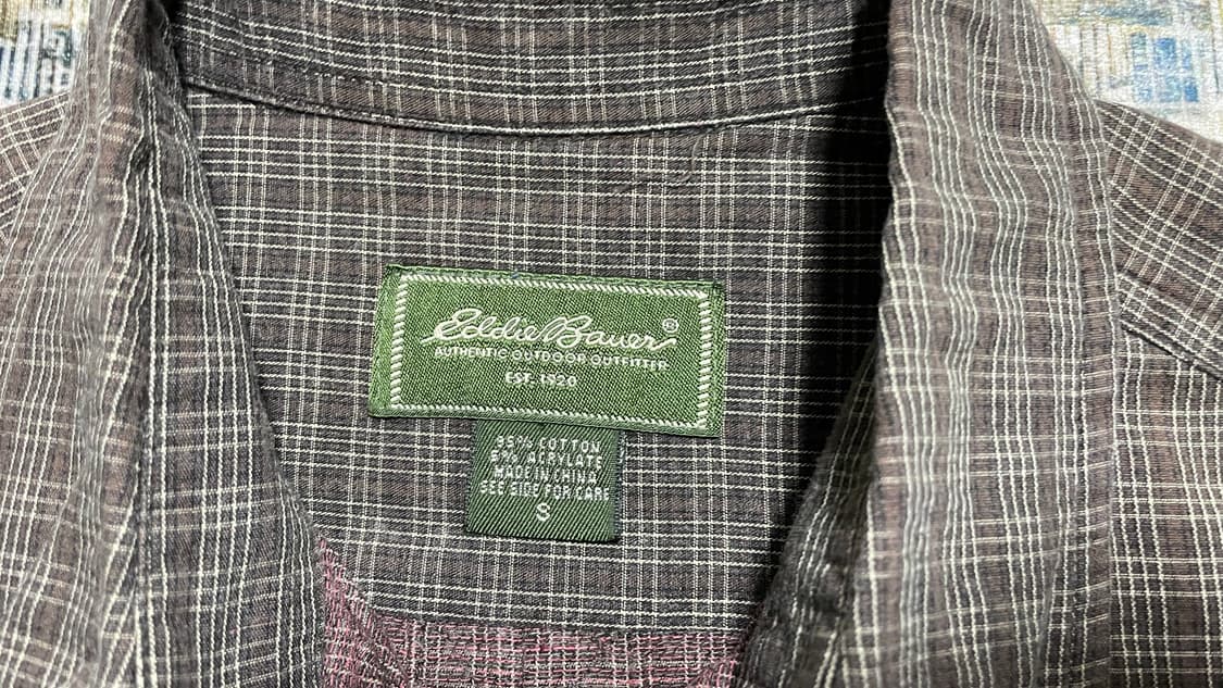 JPN 00s 일본빈티지 Y2K 에디바우어 브라운 빈티지 체크 셔츠 상품이미지8
