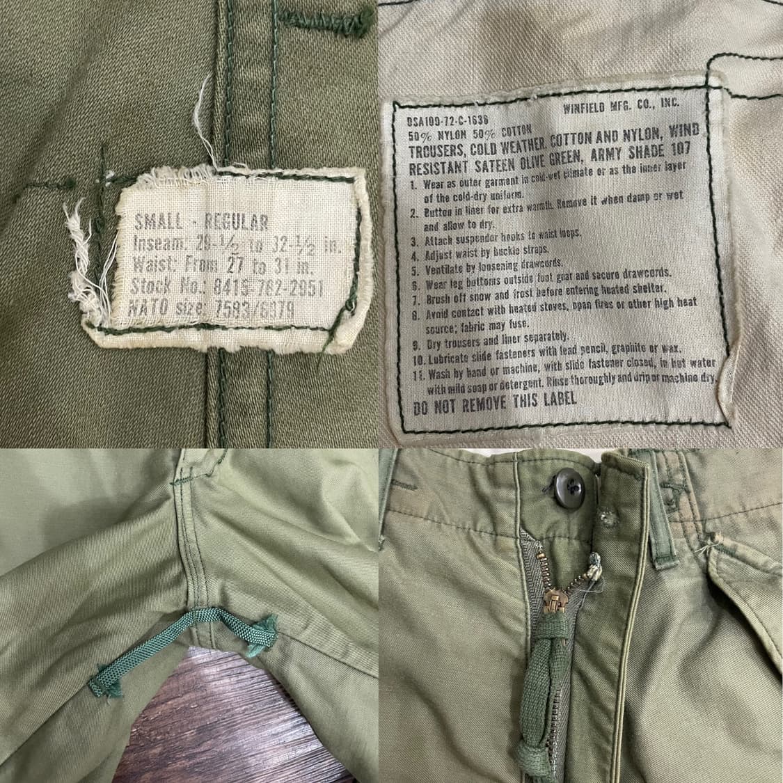 70s 미군 오리지널 M65 필드 팬츠 SR 상품이미지4