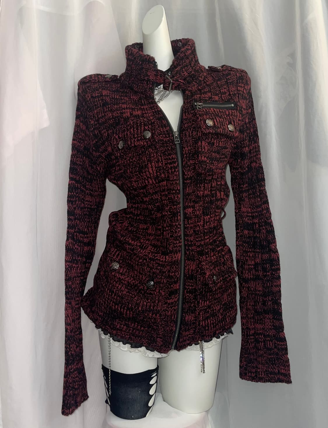 Punk knit zip-up 상품이미지1