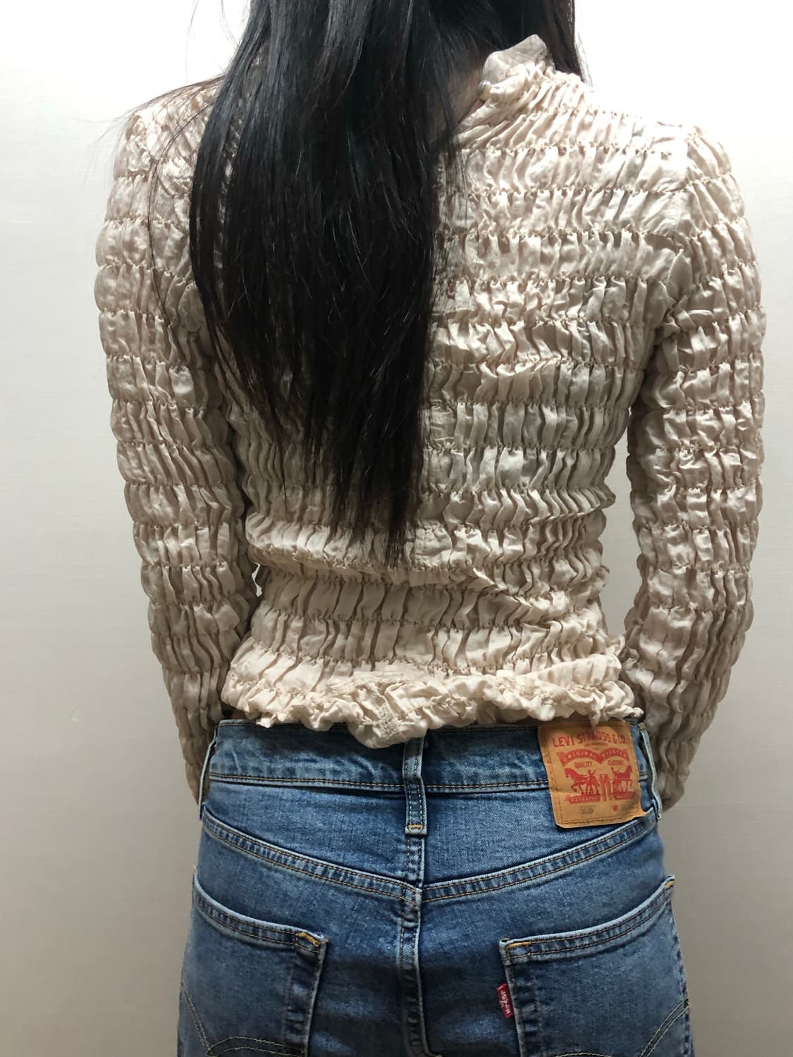 빈티지 아이보리 볼륨 텍스처 탑 상품이미지8
