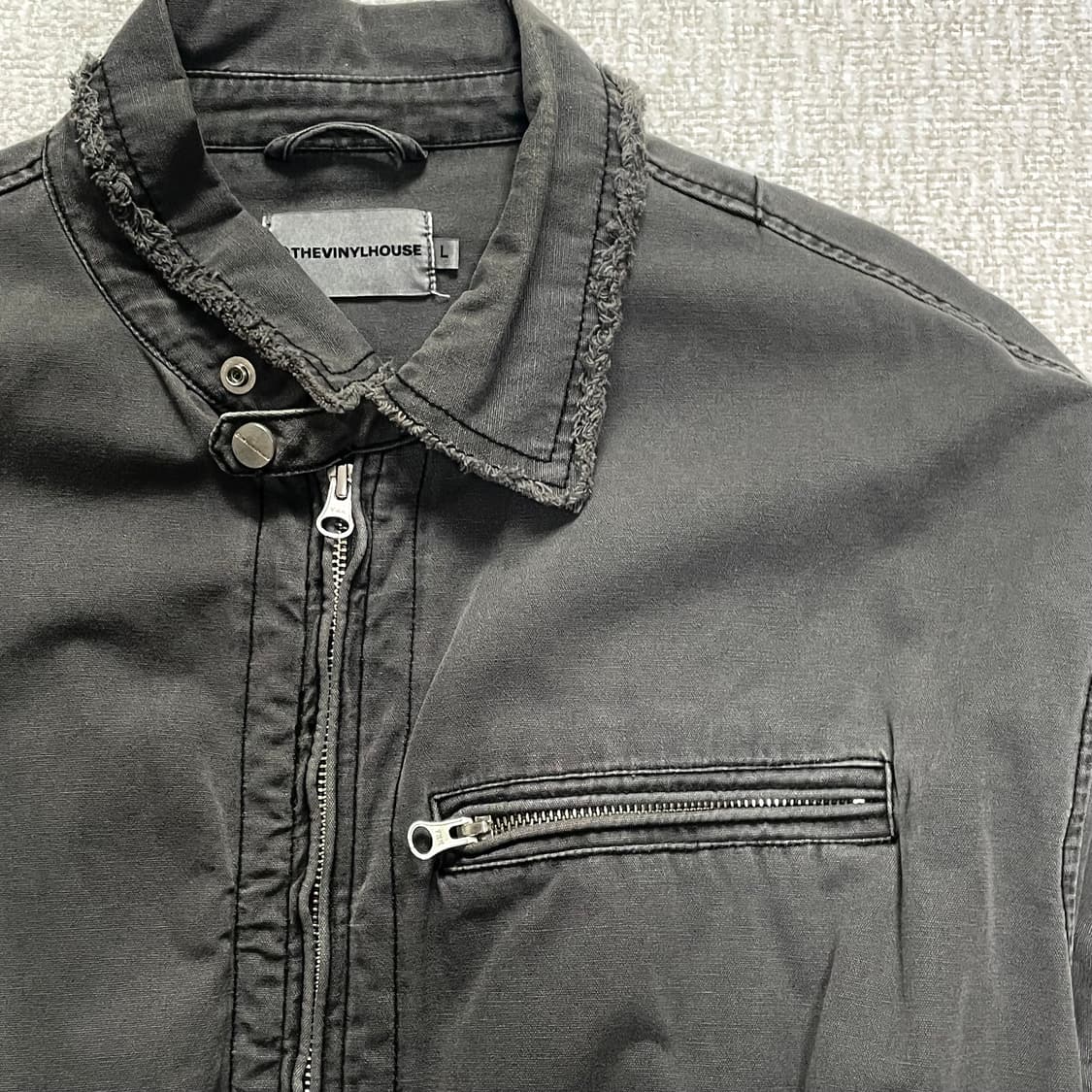 더바이닐하우스 다이드 컷오프 블루종 자켓 상품이미지2