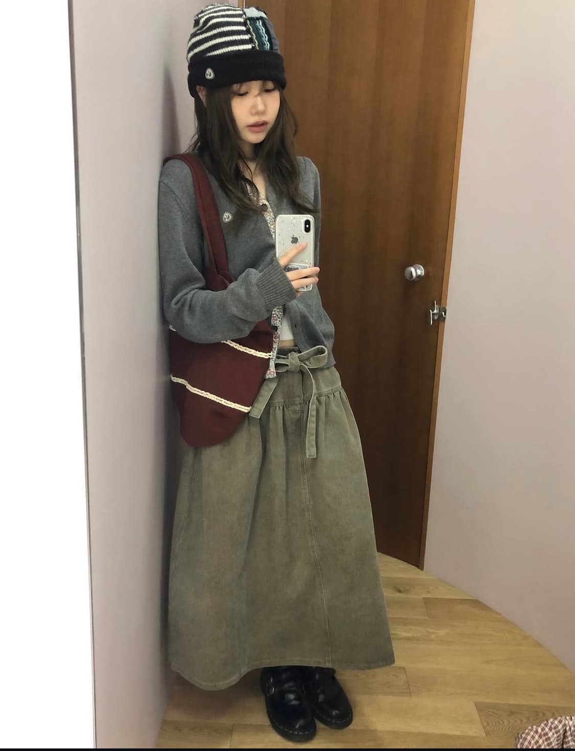코이세이오 PUFFY COTTON SKIRT BROWN 상품이미지4
