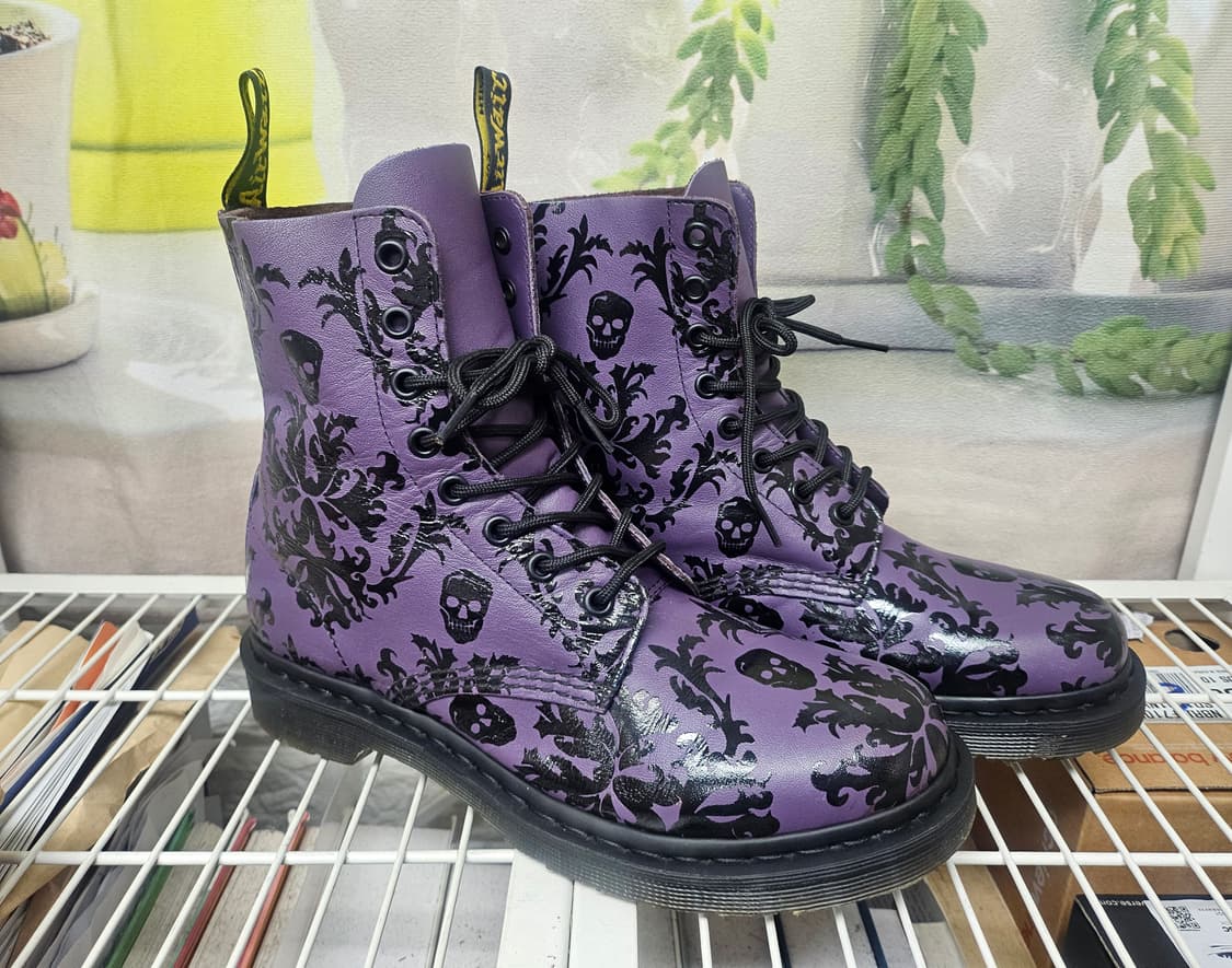 닥터마틴 255 해골 가죽부츠 플로럴 8홀 워커부츠 남녀공용 LB58 상품이미지3