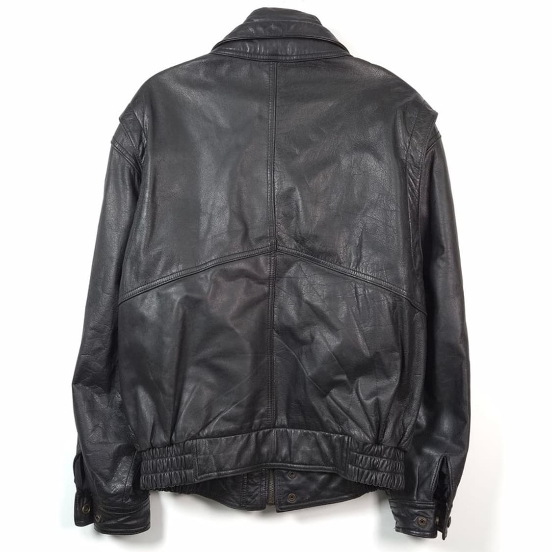 ROW G 빈티지 블랙 헤비 레더 봄버 자켓 L 상품이미지2