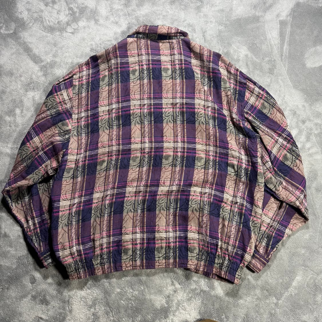 90s 아디다스 체크패턴 블루종 상품이미지4