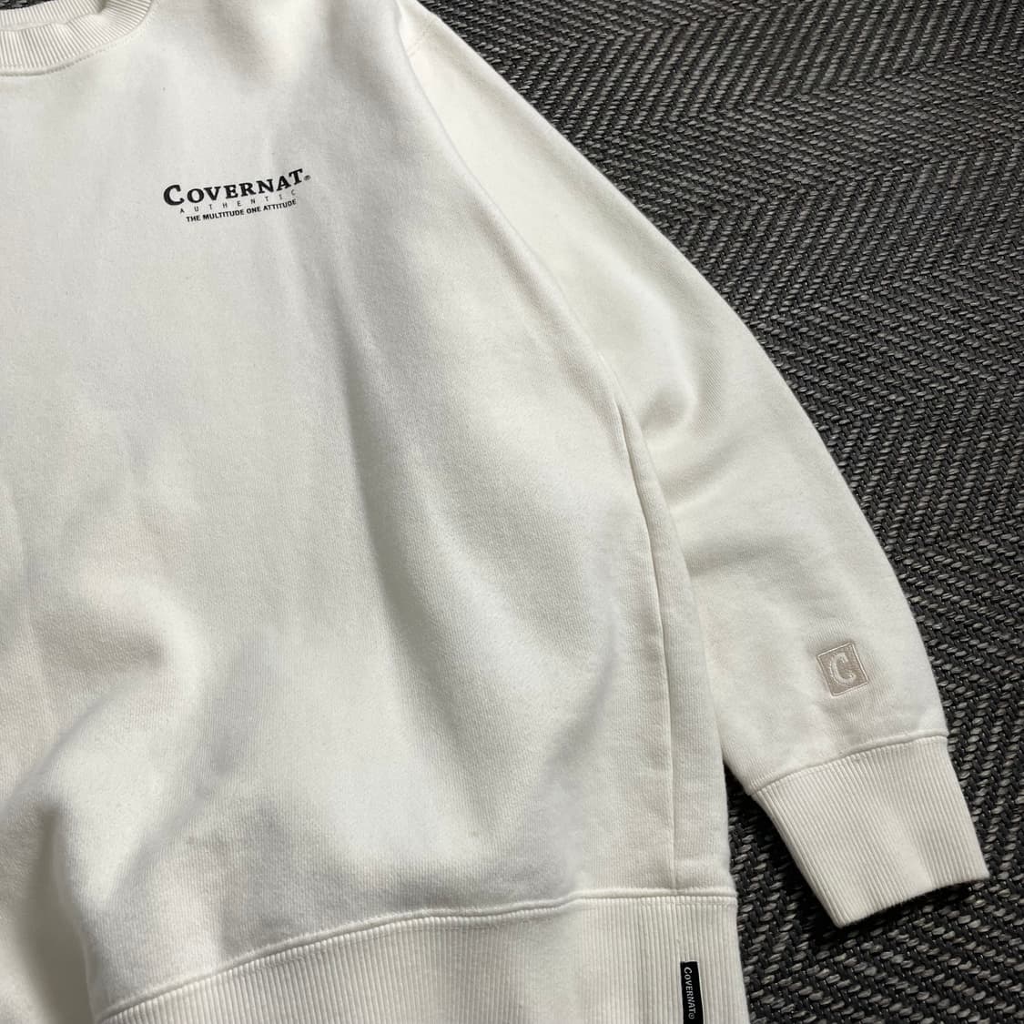 커버낫 헤비코튼 빅로고 크림 맨투맨o 4665 상품이미지4