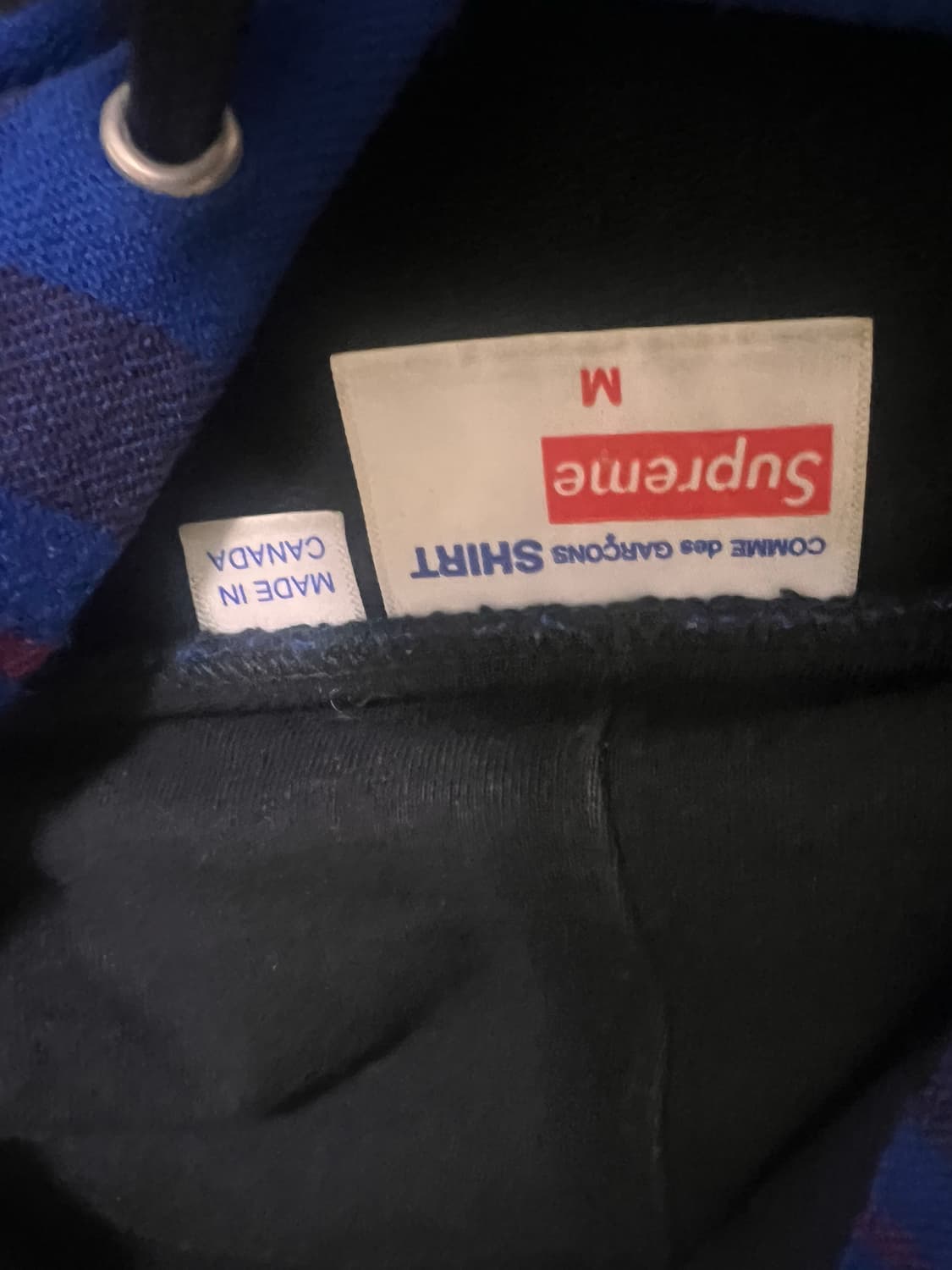 Supreme commedesgarcons plaid hoodie 상품이미지5
