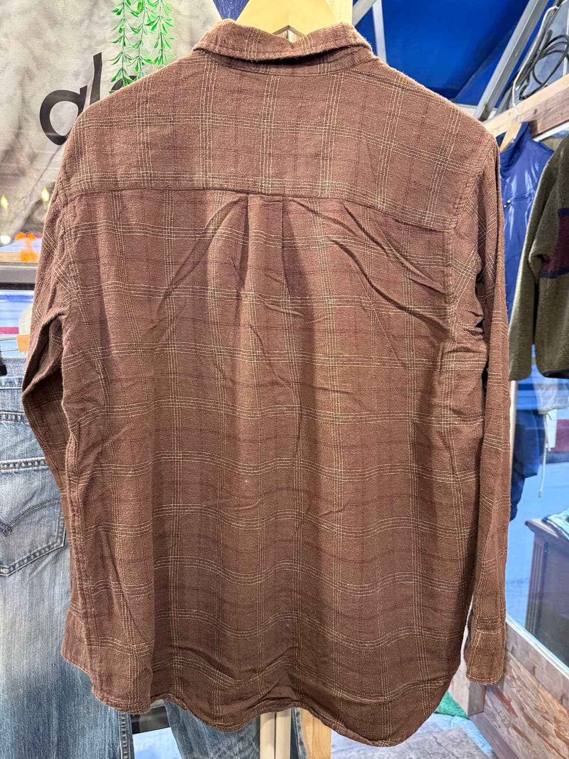 빈티지 브라운 플란넬 셔츠 상품이미지3