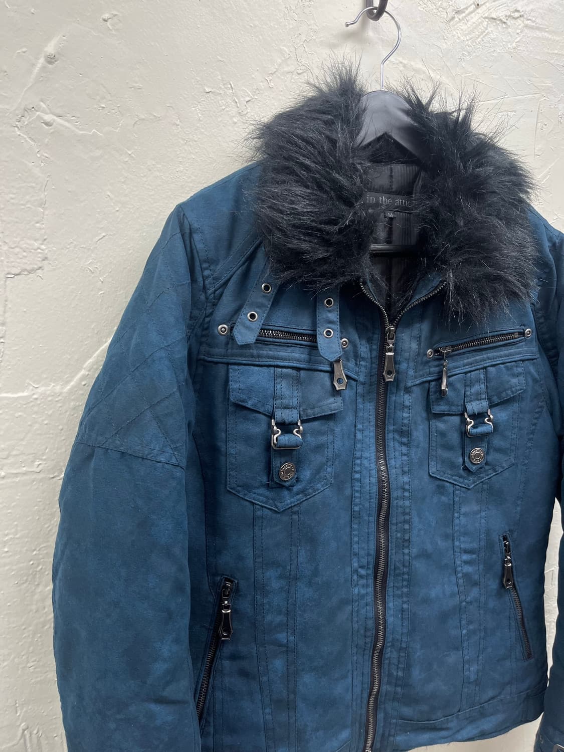 In the attic 00s dark blue trimming fur  상품이미지4