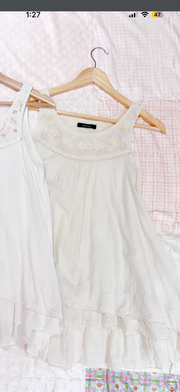 카메빈티지 꽃자수 슬리브리스 상품이미지2