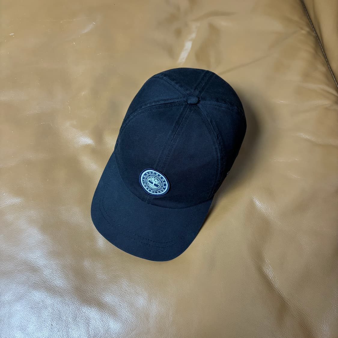 Supreme 슈프림x팀버랜드 워시드 블랙 6패널 볼캡 모자 Black 상품이미지5