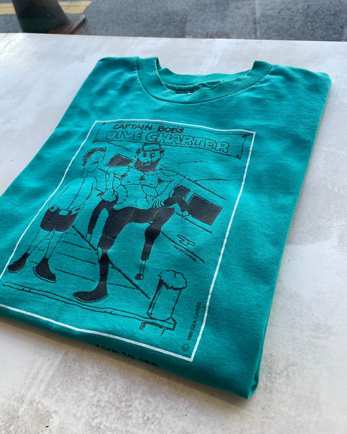 80‘s USA vintage “Captain Bob” T-shirt L 상품이미지1